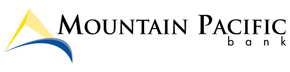 mpb_logo_horizontal_4color Yellow triangle and blue swish styled to look like a mountain and water. The words Mountain Pacific Bank