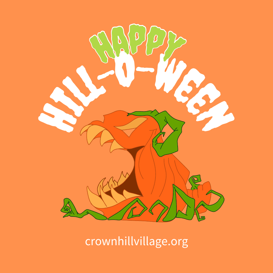 The Great Pumpkin says, "Happy Crown Hill-O-Ween". His idea of a good party is snacking on dogs and children. Fun at the pet costume parade at Crown Hill Park in NW Seattle.