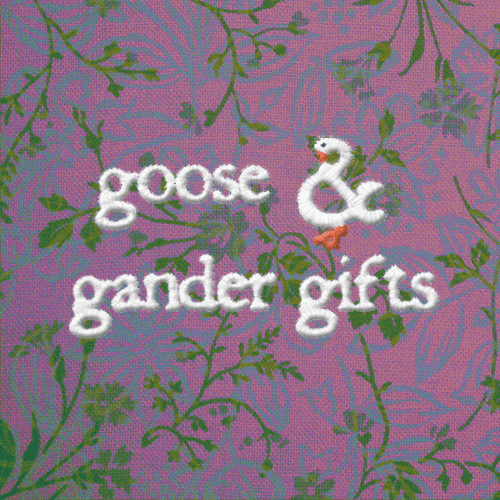 Goose & Gander Gifts logo on purple and green background
